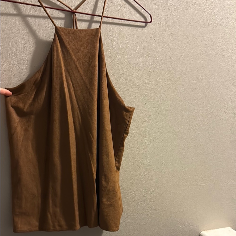 Elegant Brown faulk velvet tank